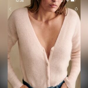 Sezane Barry Cardigan in Pink Beige